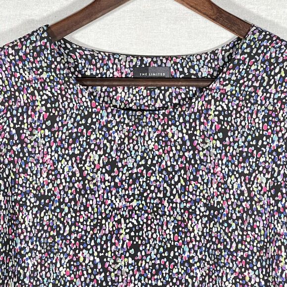 The Limited Tunic Blouse Women Size S Multicolor Print Roll-Tab Long Sleeve - Picture 13 of 16